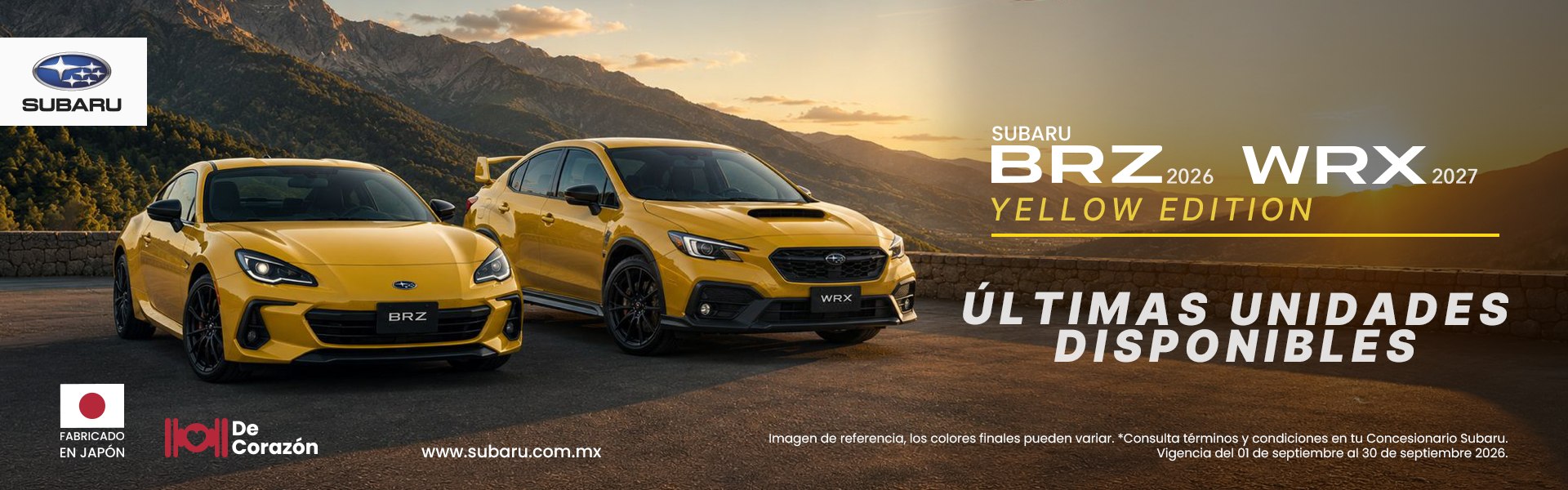 Subaru BRZ 2026 y WRX 2027 Yellow Edition: últimas unidades disponibles